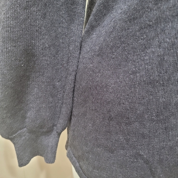 Syle&Co Cable Knit Gray Vneck Gigot Sleeve Sweater - Picture 9 of 10